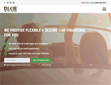 Tablet Screenshot of dixieautoloans.com